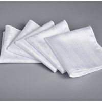 White Paisley Jacquard Pocket Square 23cm Exquisite Edging Men Business Formal Handkerchief Daily Suit Accessory
