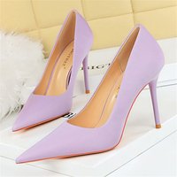 Escarpins à Talons Hauts en Satin pour Femme, Chaussures de Bal à la Mode, 10cm, Vert, Violet, Pêche, pour Patients de Mariage