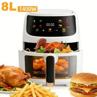 1400W 8L Air Fryer Without Oil Household Programmable Smart LED Touch AirFryer Thermal Cycle Oven Cooker French Fries Chicken