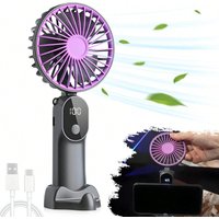 Portable Fan Mini Handheld Personal Fan Rechargeable LED Display Screen Suitable for Travel, Camping, and Outdoor Activities.
