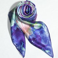 Women's 100% Pure Mulberry Peony Printed Pcarf, Lightweight And Breathable, Fashionable Accessory