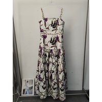 2026 Summer Women's Clothing Retro Geometric Print Sexy Suspender Dress Fashionable Waist Gathering Loose Hem A-Line Skirt