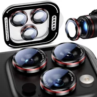 9D HD Metal Ring Camera Protector for IPhone 17 Pro Max Air 16 15 Plus Clear Scratch Proof Full Cover Lens Glass Tempered Film