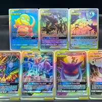 DIY Anime PTCG Selfmade Color Flash Card Slowpoke Psyduck Umbreon Darkai Solgaleo Lunala Gx English Version Collecting Card Gift