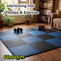 60x60cm EVA Foam Interlocking Gym Mat Large Puzzle Exercise Floor Mat Home Gym Fitness Protective Flooring 6/12Pcs