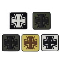 DEU Germany Cross Emblem PVC Patches with Hook Loop,Military Armband Applique Tactical Morale Badge for Backpack,Clothing,Helmet