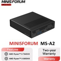 MINISFORUM MS-A2 MINI PC AMD Ryzen 9 9955HX PC Windows 11 Pro Support 96GB DDR5 64GB 1TB SSD U.2 NVME Support 10G SFP+ PC Gaming