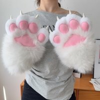 New Plush Cosplay Cat Paw Gloves Squeaking Thicken Cat Claw Mittens Animal Cartoon Cosplay Gloves Props