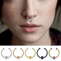 Fake Septum Piercing Jewelry Non Pierced Faux Septum Ring Surgical Steel Clip On Nose Hoop Ring for Men Women Y2K Faux Septum