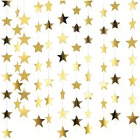 33pcs/Set Glitter Star Garland Decoration, Shiny Star String Bunting Backdrop, For Graduation Wedding Baby Shower Birthday Party