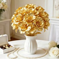 Gold Foil Rose Artificial Flower for Valentine's Day, Mother's Day, Birthdays And Wedding Elegant Home Decor Gift
