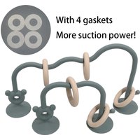 Baby puzzle winding beads toys silicone grinding visual toys for children can gnaw early education winding beads sucker toys