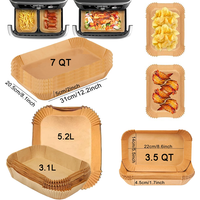 Rectangle Disposable Air Fryer Paper Non-Stick Airfryer Baking Paper Liner Oilproof Oven Pad Mat for Ninja Foodi DualZone Basket