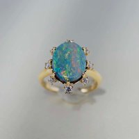 New In Exquisite Original Colorful Opal Rings for Women Fashion Advanced Sense Wedding Engagement Silver Fine Jewelry