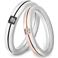 Wedding Engagement Band Unique Stainless Steel Jewelry 2025 New Fashion AAA+ Cubic Zircon Couple Rings for Women Men