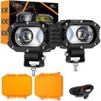 AUXBEAM R4 SERIES 4 inch Square LED Pod Light 5050 LED 6500K White Offroad Driving Light Fog Light with Wiring Harness / Covers