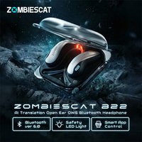 Zombies Cat B22 OWS Wireless Earphone Bluetooth 6.0 Ai Translating Headphone Air Conduction Safety Light Sport Earbuds with APP