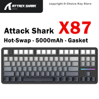 ATTACK SHARK X87 X87Ultra Wireless Gaming Mechanical Keyboard 87 Keys TKL Gasket Hot Swap RGB Tri-Mode Bluetooth Large Battery