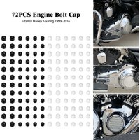 72PCS Motorcycle Black Chrome Engine Bolts Cap Set For Harley Softail Fat Boy Breakout Touring Street Electra Glide FLHR 99-16