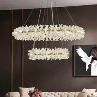 Luxury Gold LED Crystal Chandeliers Home Living Dining Room Lighting Decorate Ceiling Pendant Lamp Indoor Hanging Lights Fixture