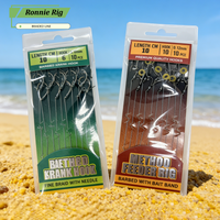 20Pcs Pre-Tied Feeder Rigs with Rubber O-Rings/ Bait Needles, High Carbon Steel Barbed Hooks, PE Braid Line, Carp Fishing Tackle