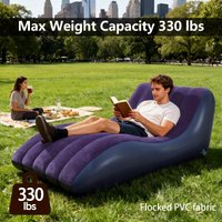 Outdoor Inflatable Velvet Lazy Sofa Tent Portable Camping Home Use S-Shape Lazy Sofa for Relaxing And Reclining