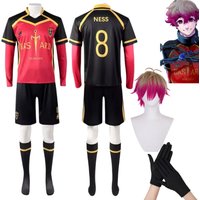 Anime Ness Cosplay Costumes Alexis Ness Wigs Bastard Munchen Team Soccer Jersey #8 Ness Football Uniform Mens Set
