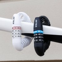 Eslnf Bicycle Helmet Password Lock MTB Road Bike Portable Anti-theft Four-digit Combination Lock 122cm Stretchable Alloy Lock