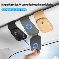 Leather Car Glasses Clip Sunglasses Box Sun Visor Eyeglasses Card Ticket Holder For Alfa Romeo 4C 159 166 Spider Giulia 156 GT