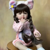 BZDOLL Realistische 55cm 22 Zoll Puppe Vollvinyl Reborn Baby Mädchen Prinzessin Kleinkind Neugeborenes Lebensechte Kunstpuppe für Kinder Weihnachtsgeschenk
