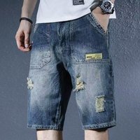 Men's Jeans Luxury Fashion Summer 2025 Trend Straight Ripped Five-point Thin Denim Designer Men's Casual Loose Shorts Pants Man