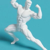 3D printed model of a muscular man fitness figurine, collectible for fitness enthusiasts, can be painted by yourself