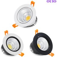 Runde dimmbare LED-Einbaustrahler, 20 W, 15 W, 12 W, 9 W, 7 W, 5 W, COB-Deckenleuchten, Strahler, AC90–260 V, Innenbeleuchtung, Leistungstreiber