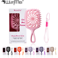 1pc Mini Kamm Zubehör Kopfhaut Massage Pinsel mit Winmill Hohl Anti-statische Haarbürste Schlüsselring Tragbare Haar Styling werkzeug Salon