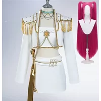 Halloween Anime KPop Mira White PU Uniform Cosplay Costume Wig Woman Christmas Halloween Party Clothing