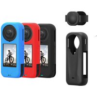 Silicone Cover Case with Lens Cap for Insta360 X4 Air, Skin Sleeve Soft Protective Cover Anti-Drop Full Protector Housing Case