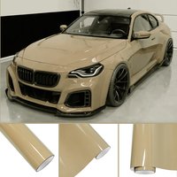 Crystal Glossy Sand Beige PET Wrap Vinyl Film Car Whole Body Protective Cover Sticker DIY Color Decal Auto Tuning Accessories