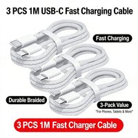 3PCS USB C to USB C Cable, 100W Fast Charging Charger Cord, Supports PD Quick Charge for iPhone 16 15, Samsung, Xiaomi, Huawei,