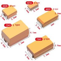 10PCS A B C D Case Tantalum Capacitor 6.3v 10v 16v 25v 35v 104 105 106 107 157 224 225 226 227 336 337 475 476 686 1uF 10uF 22uF