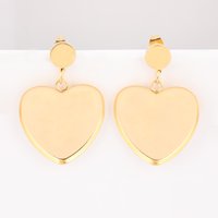 6pcs Stainless Steel Rose Gold Plated Fit 25mm Heart Cabochon Earring Base Setting Blanks Diy Post Earring Bezel Studs Findings