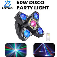 4-Arm Moving Head DJ Light 60W Mini Beam Disco Lights Remote Nightclub Lights DMX512 Stage Effect Lighting For Bar Home Events