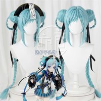 Anime Projekt Sekai Bunte Vtuber Mikuuu Kleine Zombie Cosplay Perücke Doppel Pferdeschwanz Zopf Gemischte Farbe Synthetische Haar Halloween