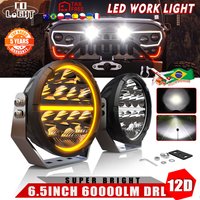 CO LIGHT Round LED 6.5 inch Off Road Super Bright Driving Lights Offroad Work Light DRL Auxiliary Bumper A-Pillar for Trucks SUV