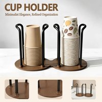 Desktop Paper Cup Holder Dispenser Coffee Cup Storage Rack Organizer Home Cafe Office Hotel Countertop Stand