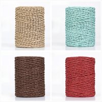 100g 2ply Natural Raffia Yarn for Hand Crochet Knitting Straw Hat Bag Slippers Coaster DIY Paper Grass Thread Summer Soft White
