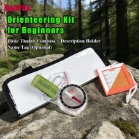 Orienteering Kit-Thumb Compass with 30 Control Points Description Holder and Marker Luggage Tag for Beginner Competition Set