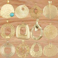 1 Piece Matt Gold Mixed Large Open Irregular Round Water Drop Charms Pendant for Necklace Jewellery Making Accessories