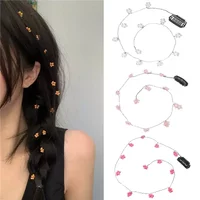 Cute Little Flower Braid Fairyism Hair Chain Flower Small Hairpin Summer Versatile Side Tassels Invisible Exquisite Hair Rope