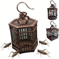 Portable Handmade Grasshopper Cage Plastic Woven Bamboo Cricket Hanging Racks Large Cricket Cages