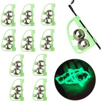 10Pcs Fishing Double Bells Bite Alarm Stainless Steel Spring Plastic Clip Fishing Rod Bite Bait Alarm Alert Carp Fishing Accesso